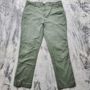 Gap Pants Womens 10 Green Girlfriend Khaki Straight Stretch Cotton Office Preppy